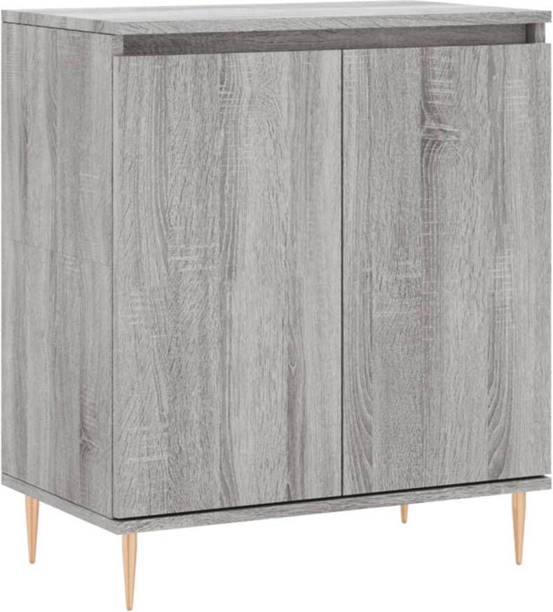 The Living Store Dressoir Opbergkast 60 x 35 x 70 cm Grijs Sonoma Eiken Bewerkt Hout en Ijzer