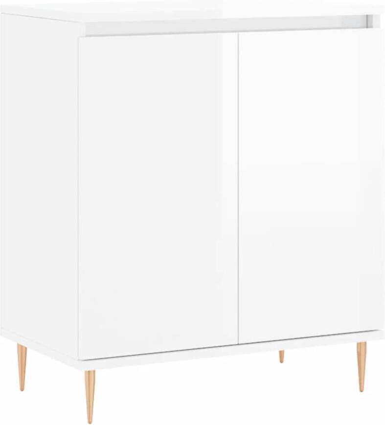 The Living Store Dressoir Opbergkast 60 x 35 x 70 cm Hoogglans wit