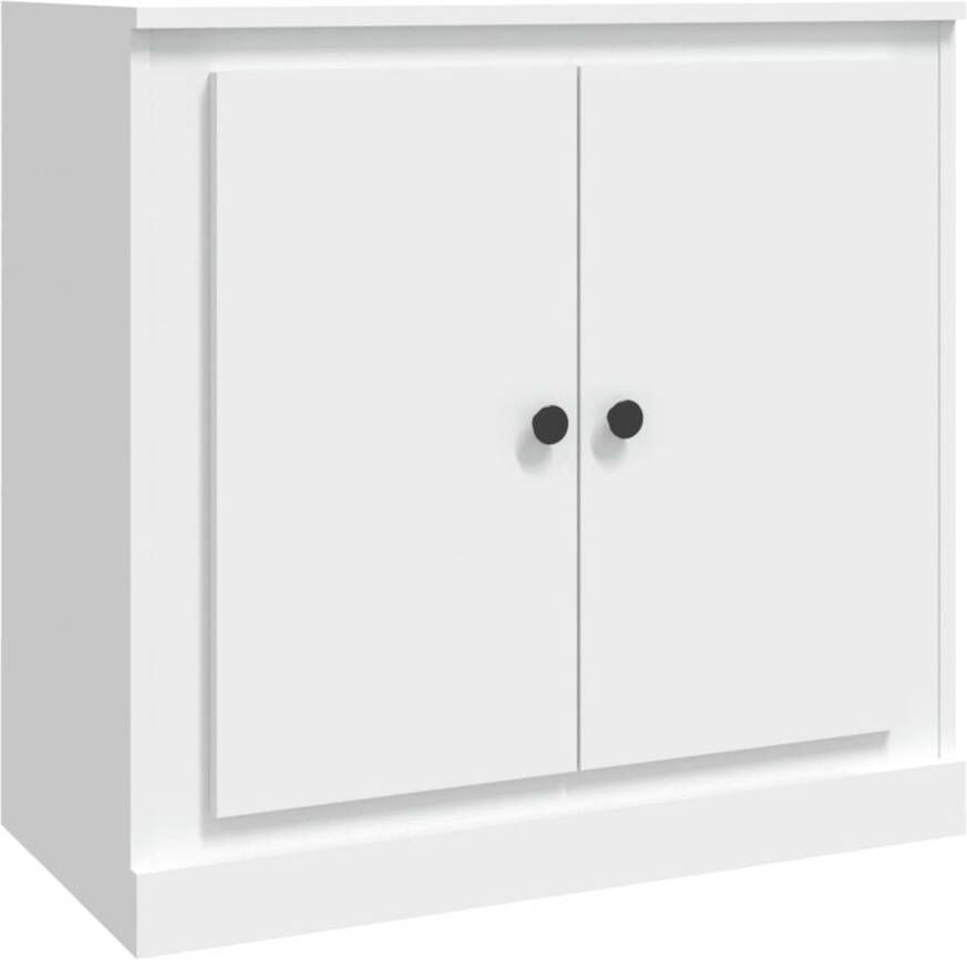 The Living Store Dressoir Opbergkast 70 x 35.5 x 67.5 cm Wit Bewerkt hout