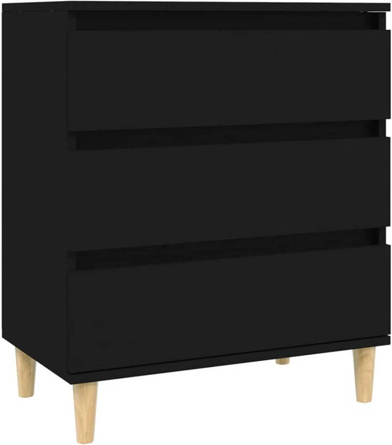 The Living Store Dressoir Praktisch 3 Lades 60x35x70 cm Zwart