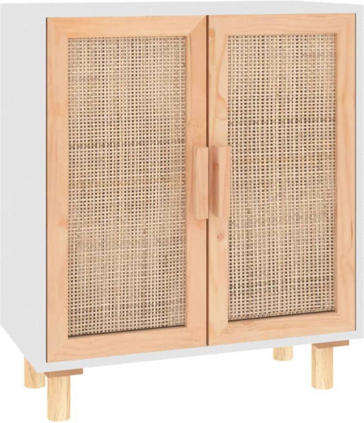 The Living Store Dressoir Praktisch Bewerkt Hout 60 x 30 x 70 cm Met Rattan Deur