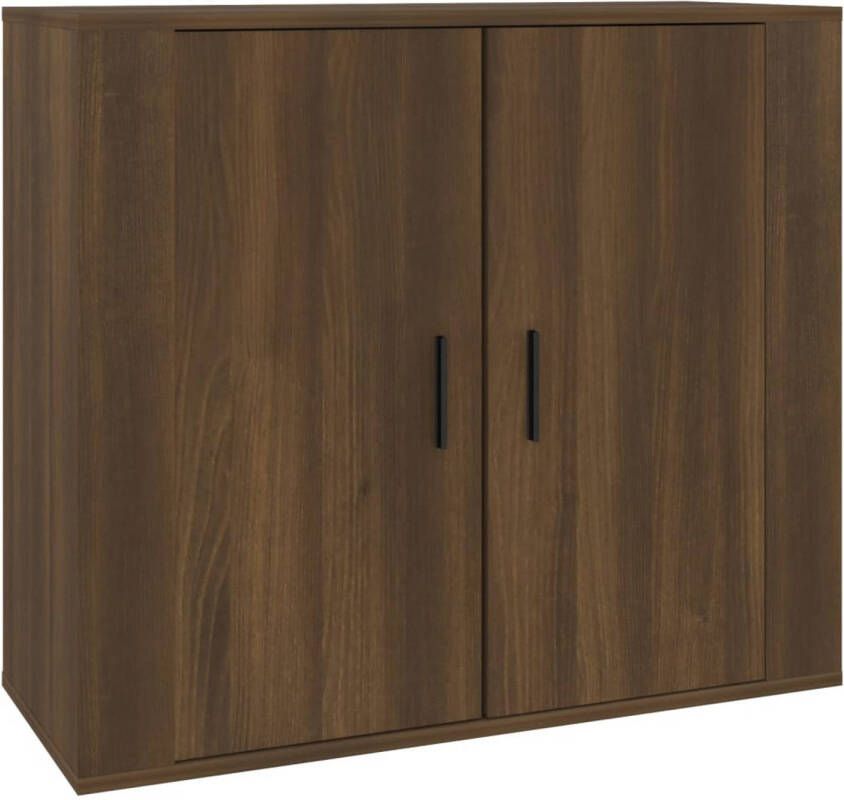 The Living Store Dressoir Praktisch ontwerp Bewerkt hout 80 x 33 x 70 cm Bruineiken