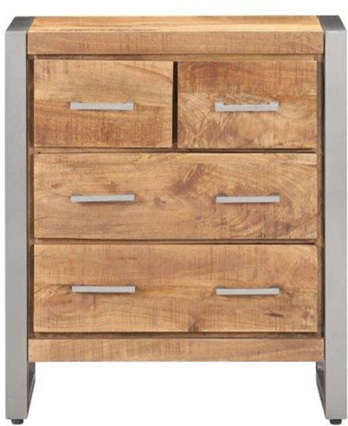 The Living Store Dressoir Ruw Mangohout 60 x 35 x 70 cm Industriële Stijl