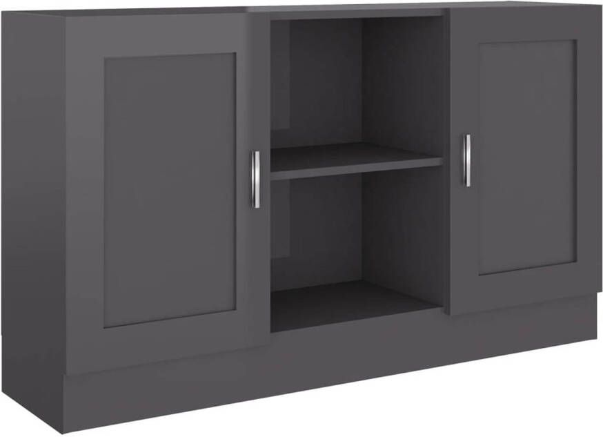 The Living Store Dressoir s Opbergkast 120x30.5x70 cm Hoogglans grijs