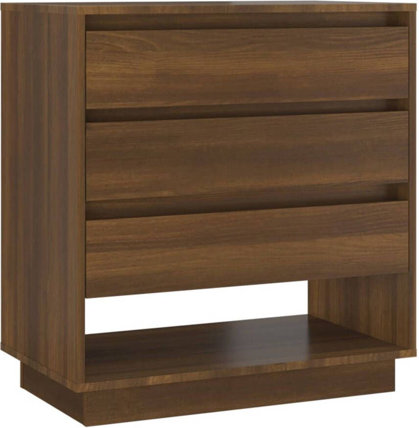 The Living Store Dressoir Scandinavisch Bijzetkast 3 lades Bruineiken 70x41x75 cm