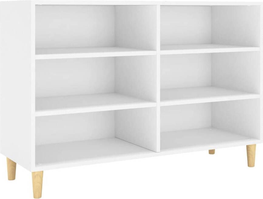 The Living Store Dressoir Scandinavisch Stabiel 6 schappen Wit 103.5 x 35 x 70 cm