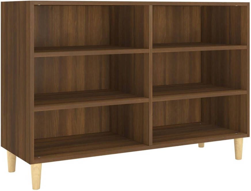 The Living Store Dressoir Scandinavische Charme Kast met 6 schappen 103.5x35x70 cm Bruineiken