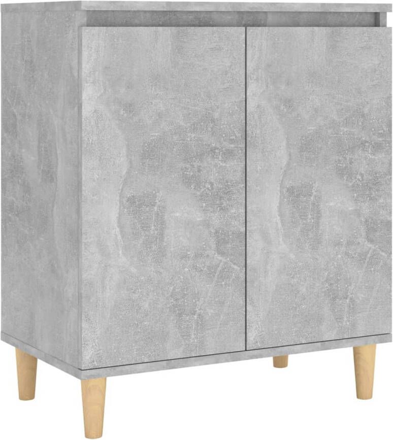 The Living Store Dressoir Scandinavische Stijl Betongrijs 60 x 35 x 70 cm Met 4 Houten Poten