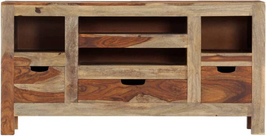 The Living Store Dressoir Sheeshamhout 100x30x50 cm Grijs