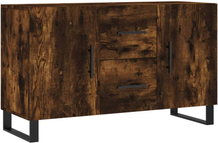 The Living Store Dressoir Smoked Oak 100 x 36 x 60 cm Duurzaam bewerkt hout en metaal