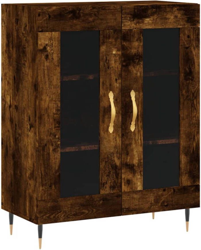 The Living Store Dressoir Smoked Oak 69.5 x 34 x 90 cm Glasontwerp