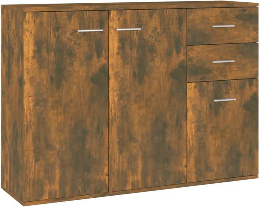 The Living Store Dressoir Smoked Oak Buffetkast 105x30x75 cm Bewerkt hout