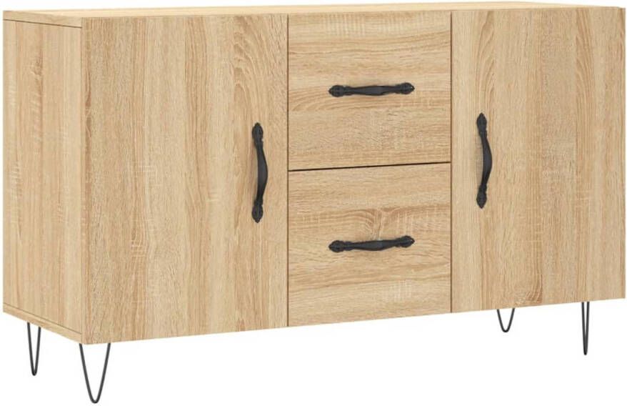 The Living Store Dressoir Sonoma Eiken 100 x 36 x 60 cm Duurzaam bewerkt hout Metalen poten