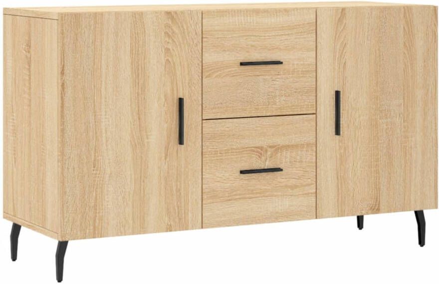 The Living Store Dressoir Sonoma Eiken 100 x 36 x 60 cm Modern meubel met opbergruimte en metalen poten