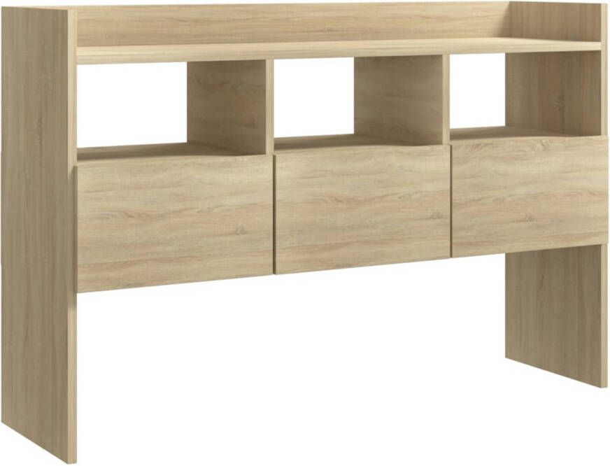 The Living Store Dressoir Sonoma Eiken 105 x 30 x 70 cm Met 3 Open Vakken en 3 Lades