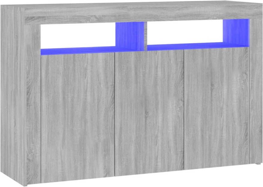 The Living Store Dressoir Sonoma Eiken 115.5 x 30 x 75 cm LED Verlichting