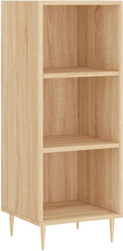 The Living Store Dressoir Sonoma Eiken 34.5 x 32.5 x 90 cm Bewerkt hout en metaal