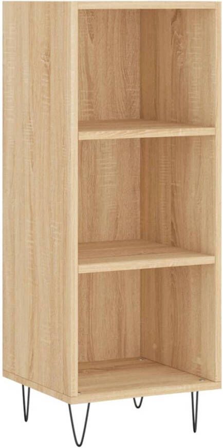 The Living Store Dressoir Sonoma Eiken 34.5 x 32.5 x 90 cm Duurzaam Hout en Metaal