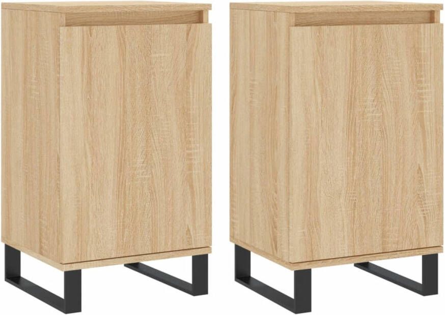 The Living Store Dressoir Sonoma Eiken 40x35x70 cm Metalen Poten