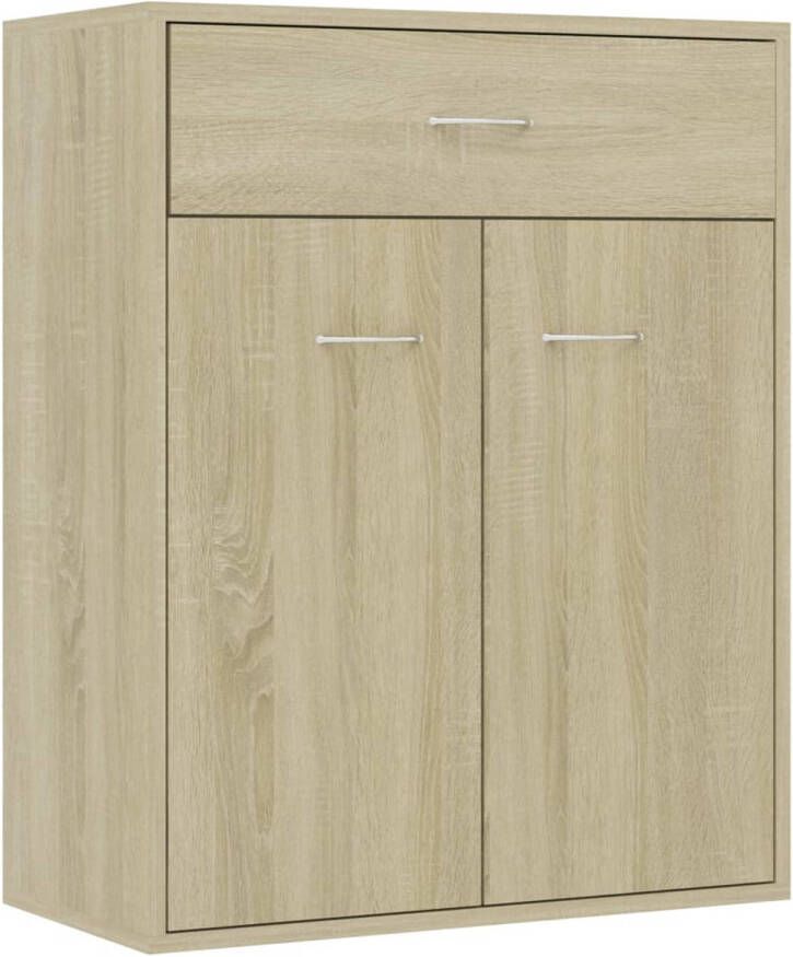 The Living Store Dressoir Sonoma eiken 60 x 30 x 75 cm 2 deuren en 1 lade