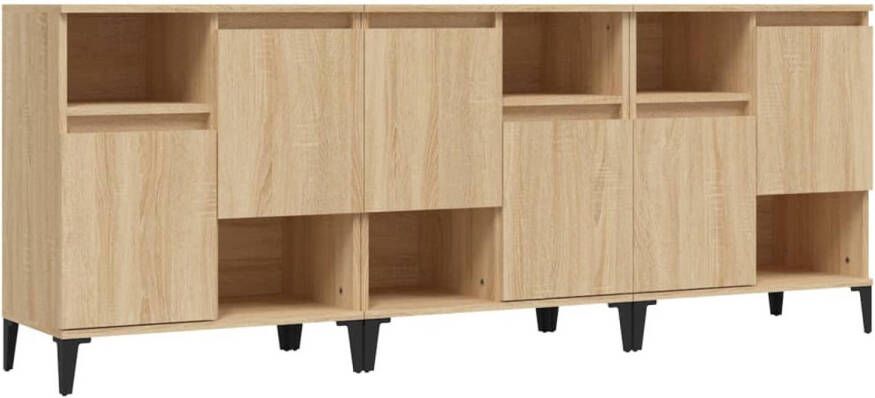 The Living Store Dressoir Sonoma Eiken 60 x 35 x 70 cm Bewerkt Hout en Metaal