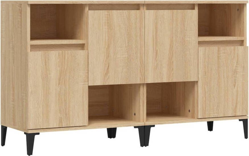 The Living Store Dressoir Sonoma Eiken 60 x 35 x 70 cm Bewerkt Hout en Metaal