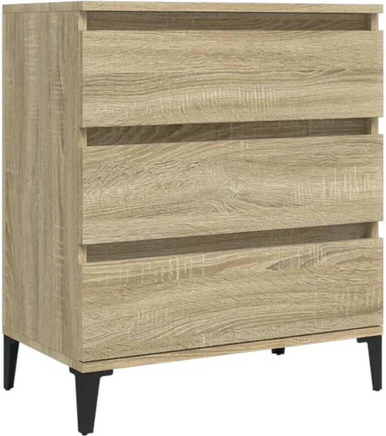 The Living Store Dressoir Sonoma eiken 60x35x70 cm Bewerkt hout en metaal