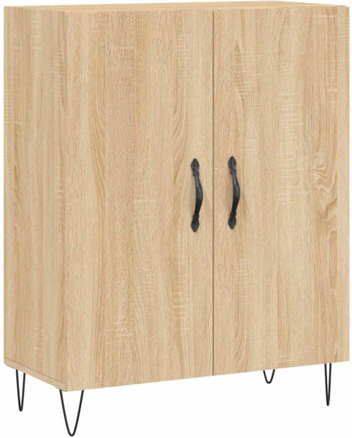 The Living Store Dressoir Sonoma Eiken 69.5 x 34 x 90 cm Bewerkt hout en metaal