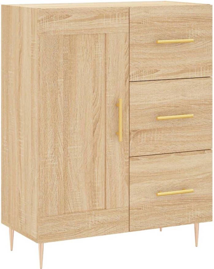 The Living Store Dressoir Sonoma Eiken 69.5 x 34 x 90 cm Bewerkt Hout en Metaal