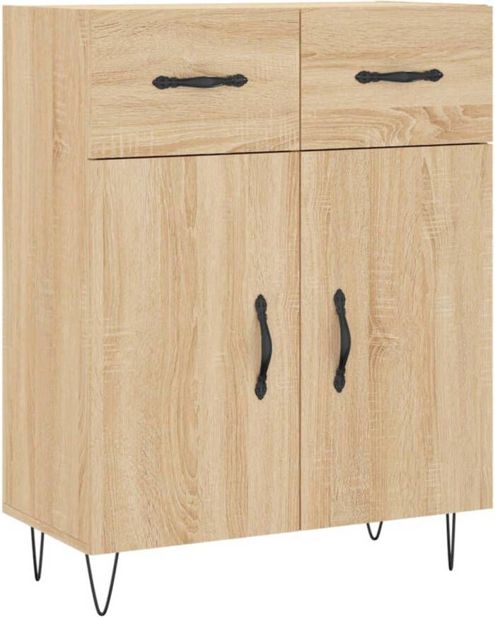 The Living Store Dressoir Sonoma eiken 69.5 x 34 x 90 cm Duurzaam hout en metaal