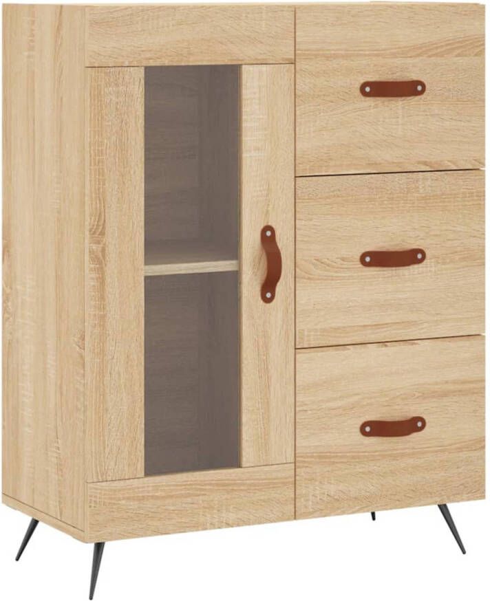 The Living Store Dressoir Sonoma Eiken 69.5 x 34 x 90 cm Metalen Voeten