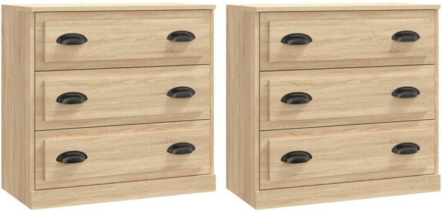 The Living Store Dressoir Sonoma Eiken 70 x 35.5 x 67.5 cm Bewerkt Hout