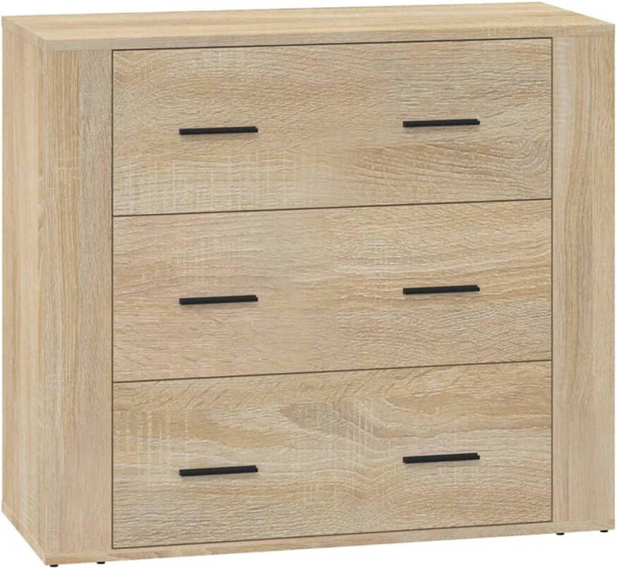 The Living Store Dressoir Sonoma Eiken 80x33x70 cm Hoge Kwaliteit en Ruime Opbergruimte