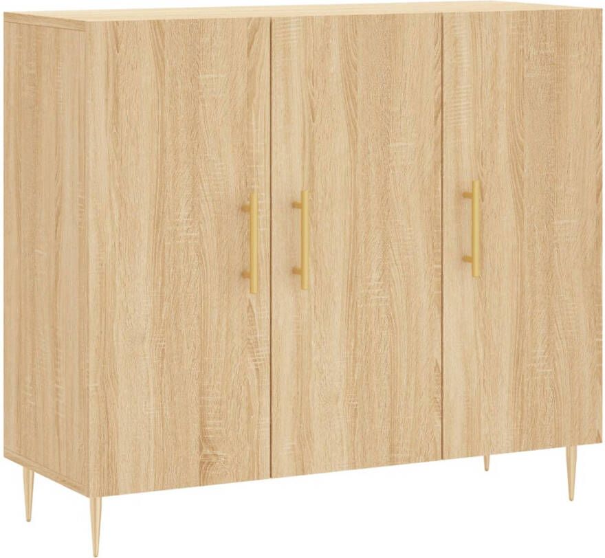 The Living Store Dressoir Sonoma Eiken 90 x 34 x 80 cm Duurzaam hout en metaal