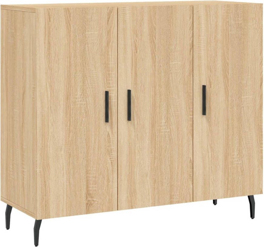 The Living Store Dressoir Sonoma eiken 90 x 34 x 80 cm Duurzaam materiaal Metalen poten Voldoende