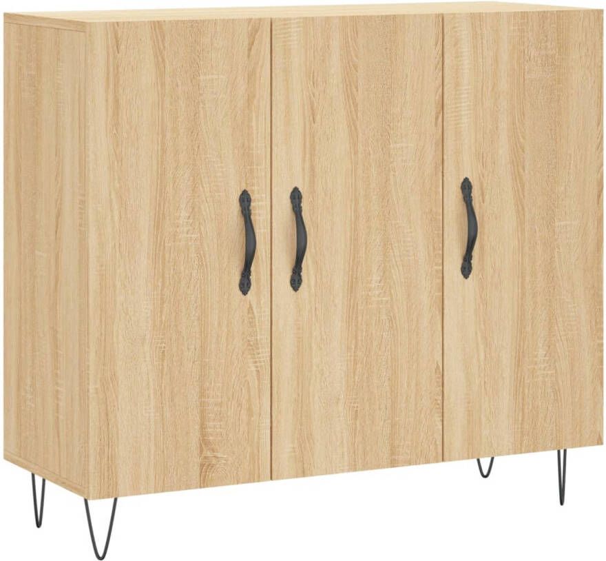 The Living Store Dressoir Sonoma eiken 90 x 34 x 80 cm Met opbergruimte