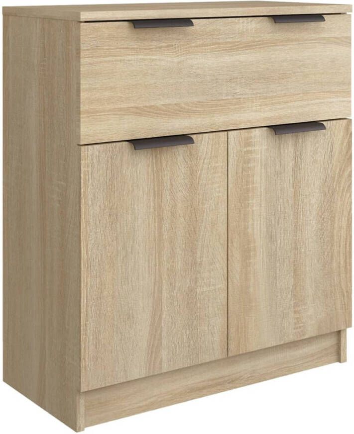 The Living Store Dressoir Sonoma eiken Hout 60x30x70 cm Met lade en 2 deuren