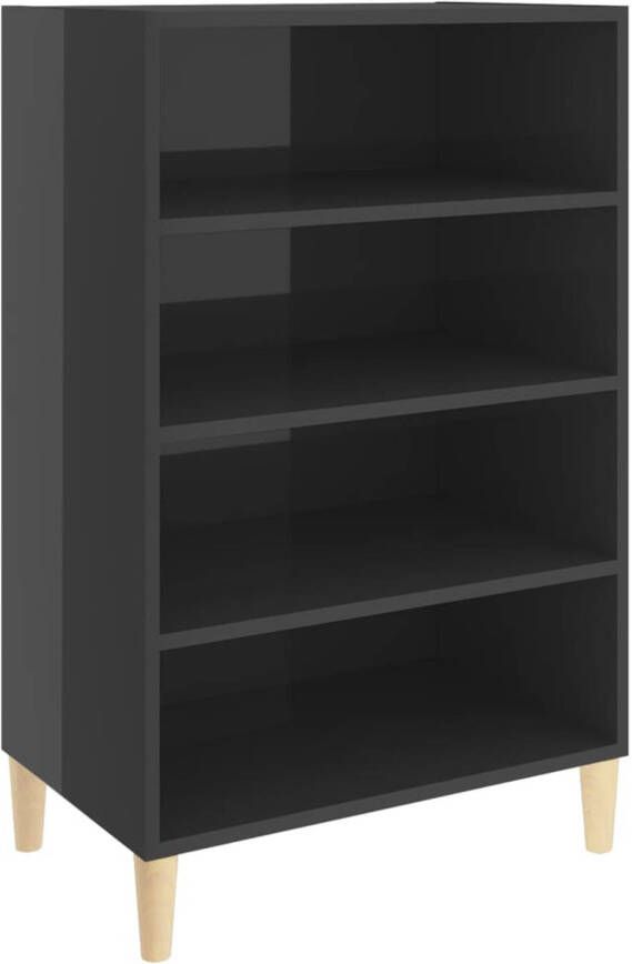 The Living Store Dressoir Spaanplaat Hoogglans grijs 57 x 35 x 90 cm