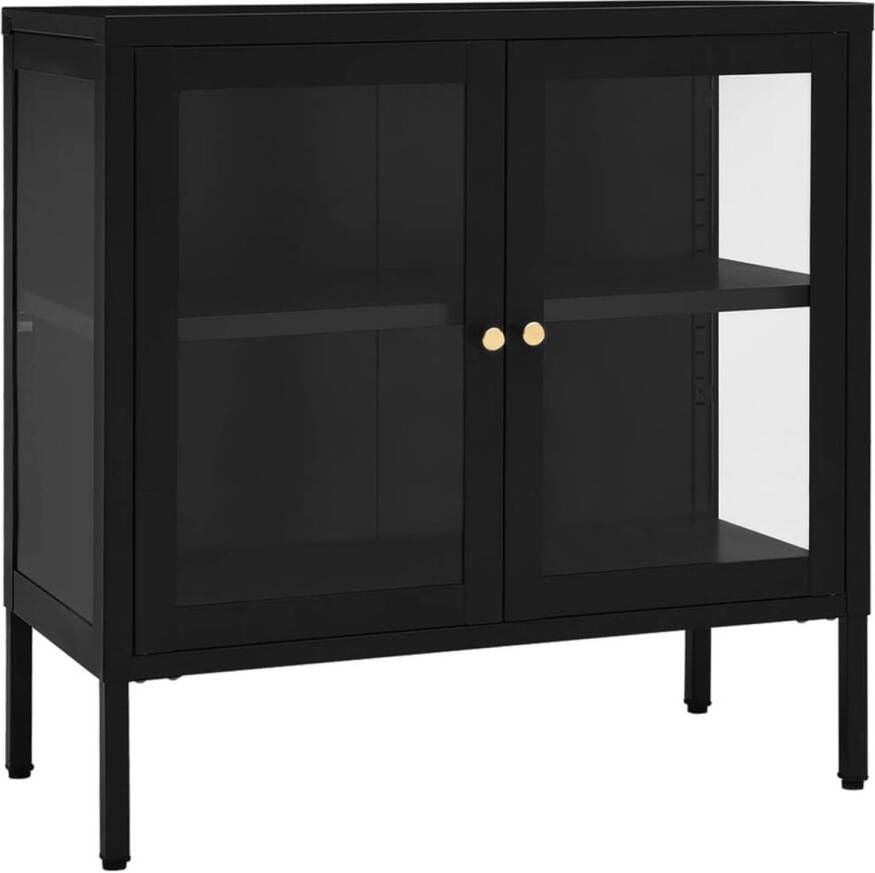 The Living Store Dressoir Staal 70 x 35 x 70 cm Zwart