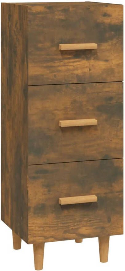 The Living Store Dressoir Trendy en praktisch Dressoir 34.5 x 34 x 90 cm Gerookt eiken