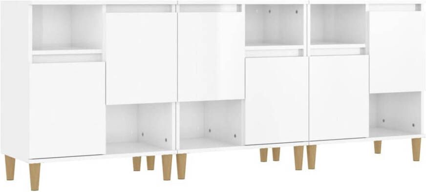 The Living Store Dressoir Trendy Kast 60 x 35 x 70 cm (L x B x H) Hoogglans wit