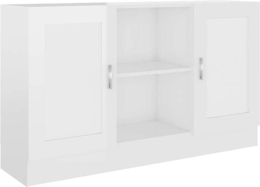 The Living Store Dressoir Trendy Opbergkast 120 x 30.5 x 70 cm Kleur- Hoogglans wit