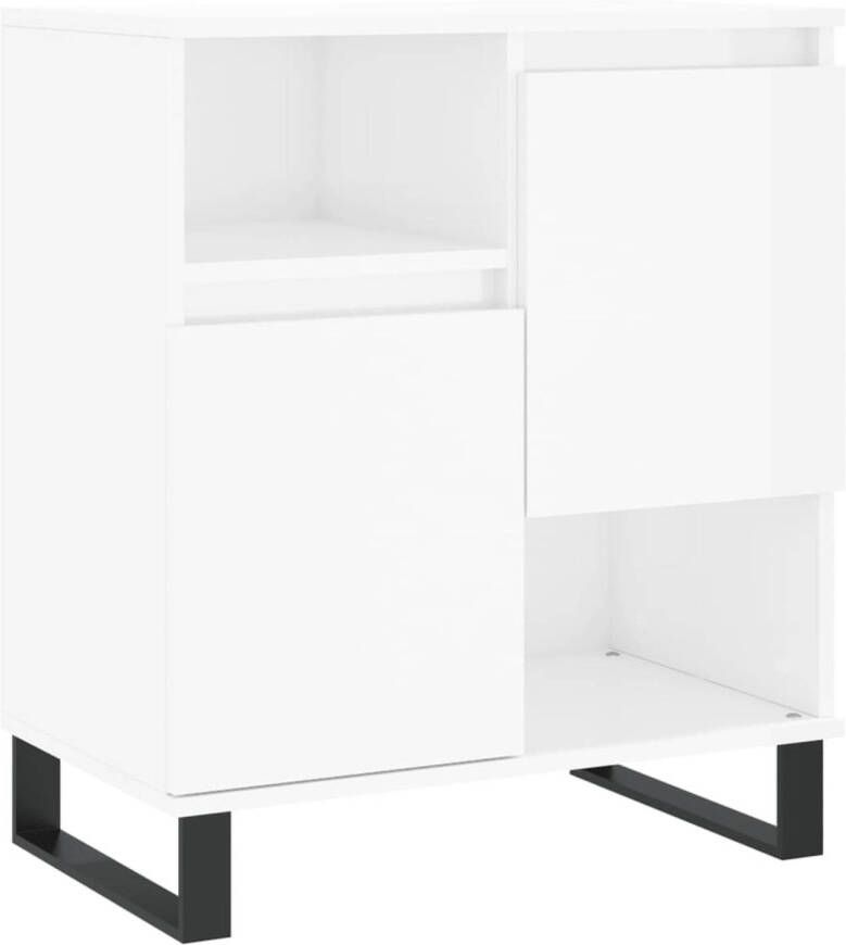 The Living Store Dressoir Trendy Opbergkast 60 x 35 x 70 cm Hoogglans wit