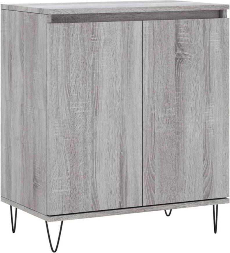 The Living Store Dressoir Trendy Opbergkast 60x35x70 cm Kleur- Grijs Sonoma Eiken Materiaal- Bewerkt hout en