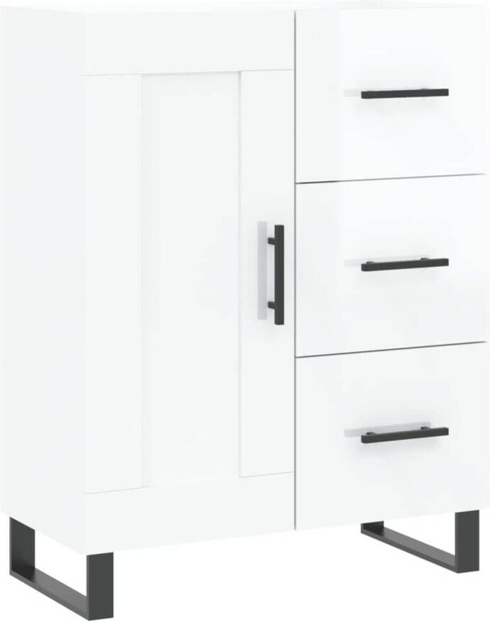 The Living Store Dressoir Trendy Opbergkast 69.5 x 34 x 90 cm Hoogglans wit