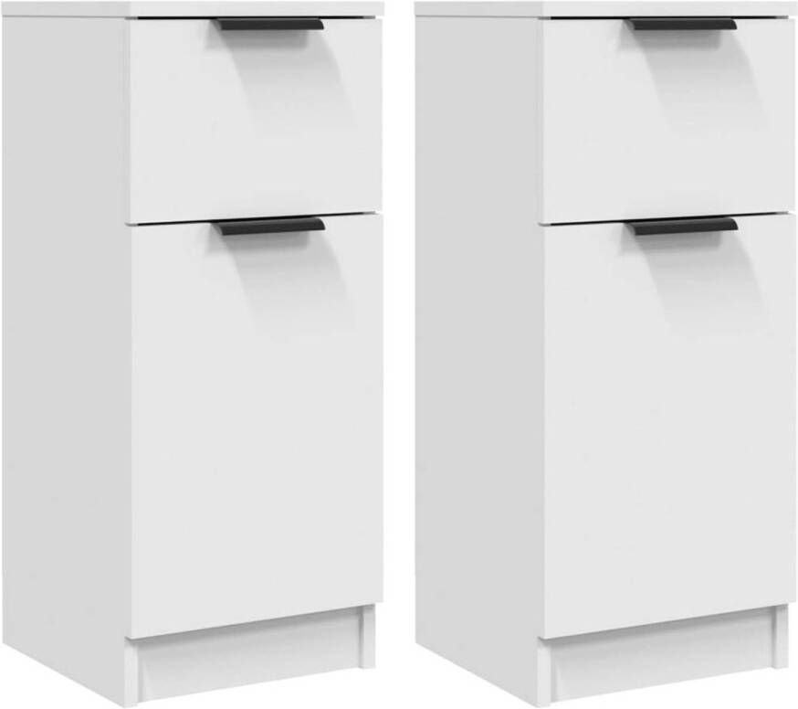 The Living Store Dressoir Wit 30 x 30 x 70 cm Met deur en lade