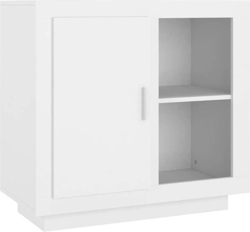 The Living Store Dressoir Wit 80 x 40 x 75 cm Bewerkt hout