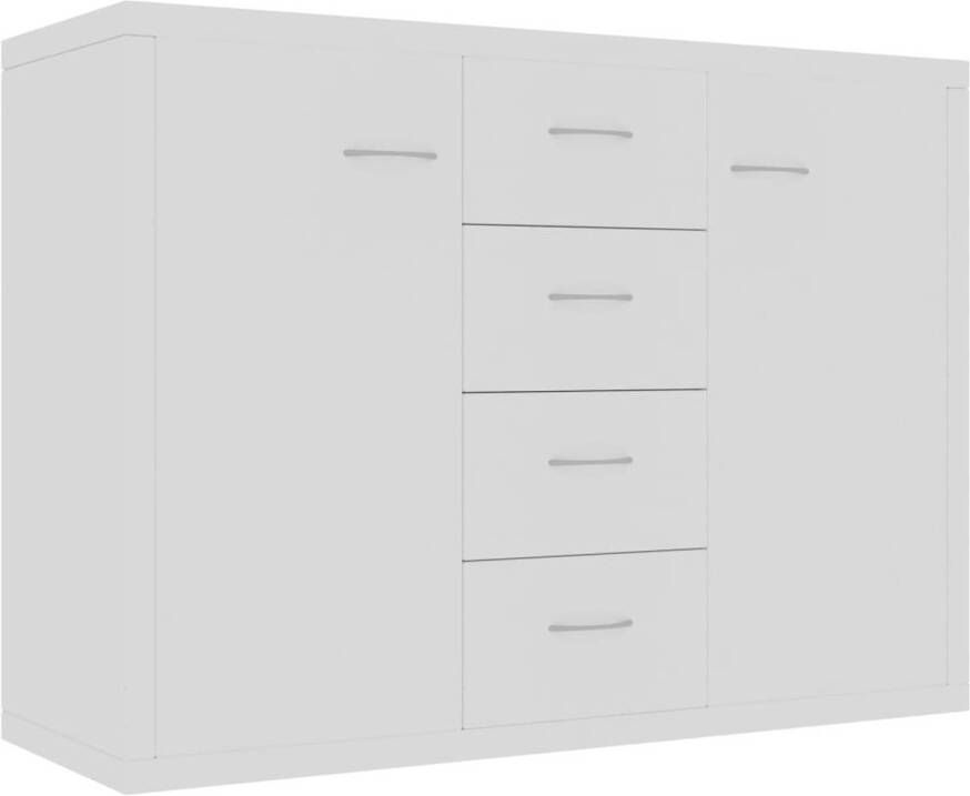 The Living Store Dressoir wit 88 x 30 x 65 cm 4 lades en 2 deuren