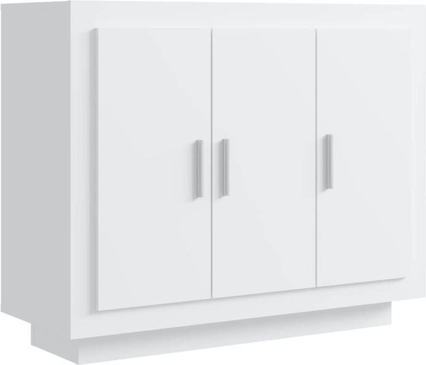 The Living Store Dressoir Wit 92 x 35 x 75 cm Vochtbestendig met deuren en schappen