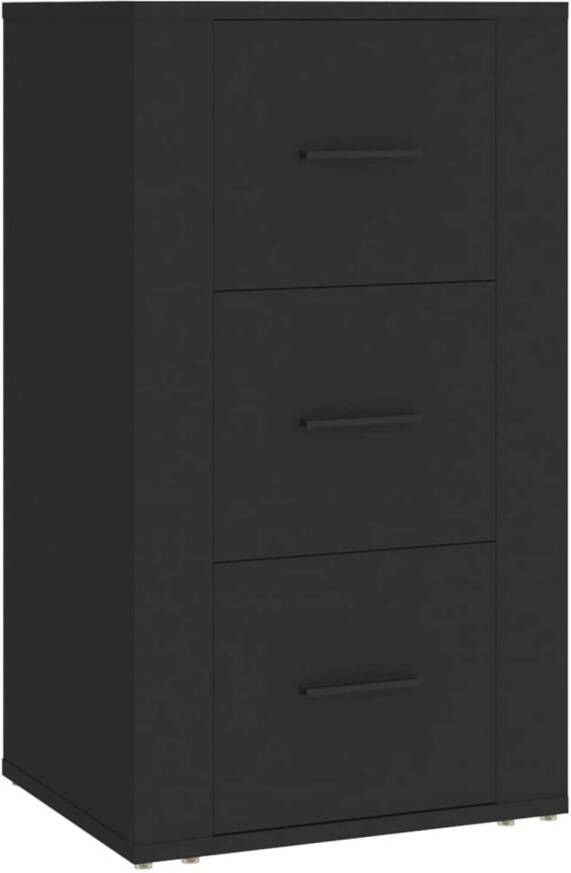 The Living Store Dressoir Zwart 40x33x70 cm Bewerkt hout